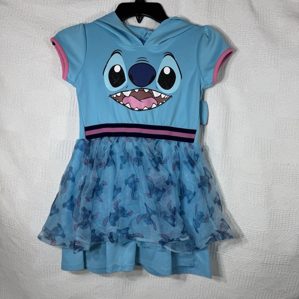 Disney Stitch Little Girl's‎ Cosplay Tutu Hoodie Dress Size  7:8 (see Pics tear)